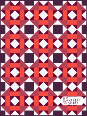 Evening Bloom quilt digital pattern colorblock quilt pattern