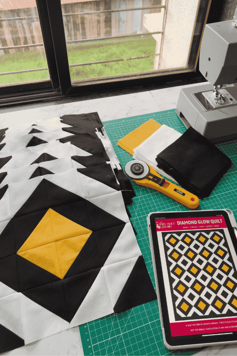 Laying-out-HST-blocks-to-assemble-the-Diamond-Glow-quilt-top-beginner-friendly-quilt-design-for-easy-weekend-projects